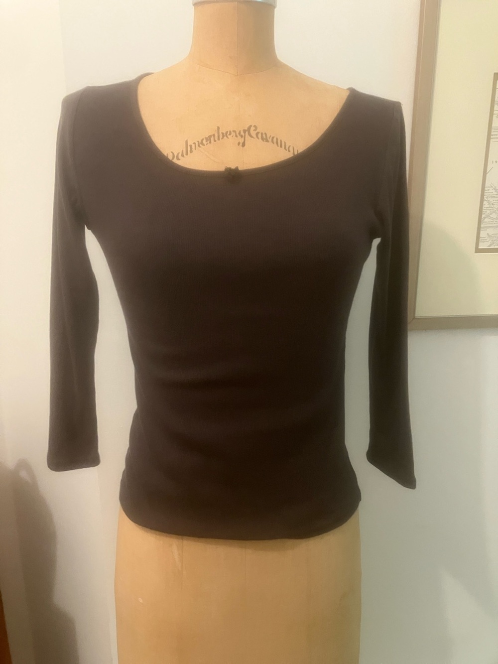 Free People Scoop Neck Long Sleeve Top - delicate 3/4 sleeve thermal medium